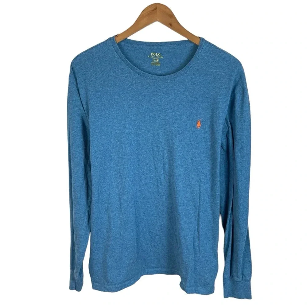 LS312 Men’s Polo Ralph Lauren Designer Preppy LS Crew Neck T Shirt L